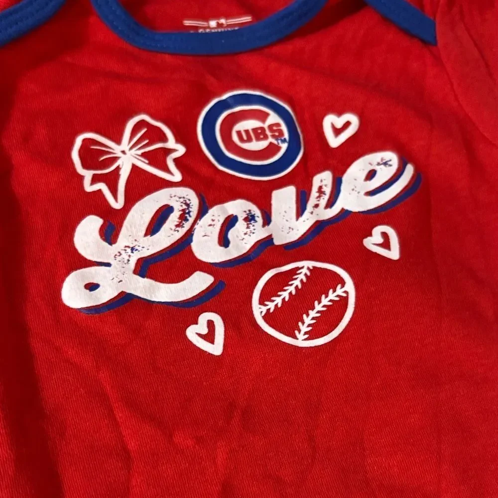 NWT 3 Chicago Cubs Baby Onesies Set 18 mo Girls
